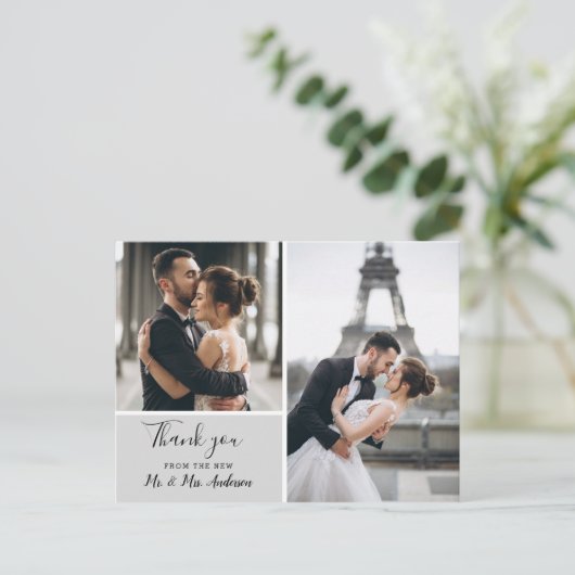 Foto Elegant Gray 2 | Dank u wel Briefkaart (Staand voorkant)