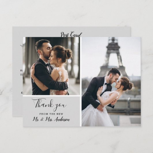 Foto Elegant Gray 2 | Dank u wel Briefkaart (Voorkant / Achterkant)