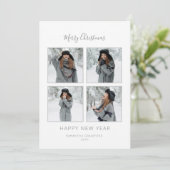 Foto Elegant Gray minimalist 4 Feestdagenkaart (Staand voorkant)