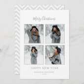 Foto Elegant Gray minimalist 4 Feestdagenkaart (Voorkant / Achterkant)