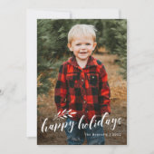 Foto Elegant Handgeschreven Script Branch Feestdagenkaart (Voorkant)