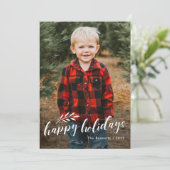 Foto Elegant Handgeschreven Script Branch Feestdagenkaart (Staand voorkant)