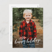 Foto Elegant Handgeschreven Script Branch Feestdagenkaart (Voorkant / Achterkant)