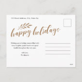 Foto Elegant Handgeschreven Script Branch Feestdagenkaart (Achterkant)