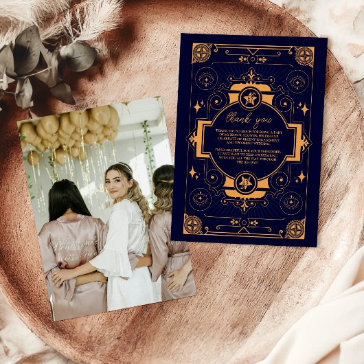 Foto Elegant Hemels Vrijgezellenfeest Bedankkaart