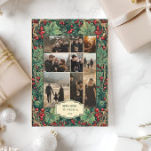 Foto Elegant Holly Christmas Party Feestdagenkaart