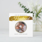 Foto Elegant Husband Wedding Jubileum Kaart (Staand voorkant)