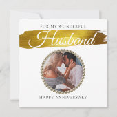Foto Elegant Husband Wedding Jubileum Kaart (Voorkant)