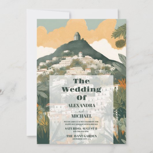 Foto Elegant Italië Capri Bestemming Bruiloft Kaart (Voorkant)