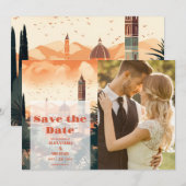 Foto Elegant Italië Florence Bestemming Bruiloft Save The Date (Voorkant / Achterkant)
