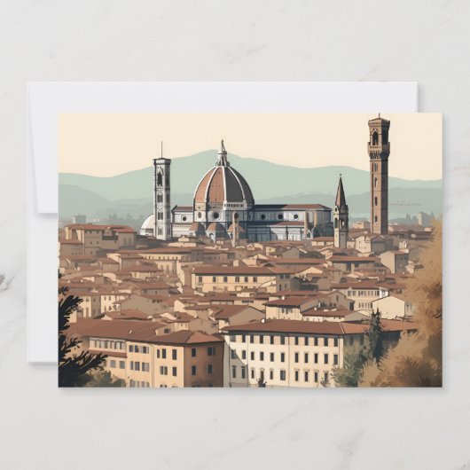 Foto Elegant Italië Florence Bestemming Bruiloft Save The Date (Achterkant)