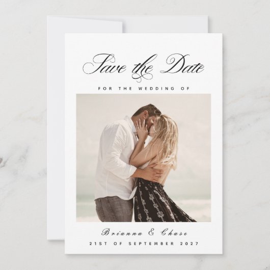 Foto Elegant Minimalistisch Modern Save The Date (Voorkant)
