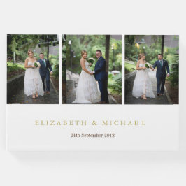 Foto Elegant Modern Gold Colored Wedding Gastenboek
