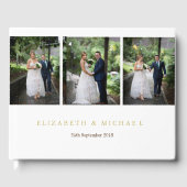 Foto Elegant Modern Gold Colored Wedding Gastenboek (Voorkant)