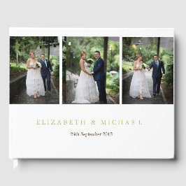 Foto Elegant Modern Gold Colored Wedding Gastenboek