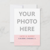 Foto Elegant & Modern Love Script Navy & Blush Save The Date (Achterkant)