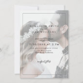 Foto Elegant Modern Simple Black White Wedding Kaart (Voorkant)