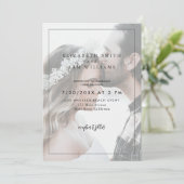 Foto Elegant Modern Simple Black White Wedding Kaart (Staand voorkant)