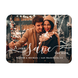 Foto Elegant & Modern Wedding Save the Date Magneet