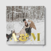 Foto Elegant Monogram Bourgogne bruiloft gastenboe Gastenboek (Achterkant)