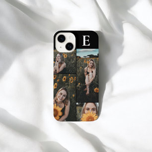 Foto Elegant Monogram Zwart iPhone 14 Hoesje