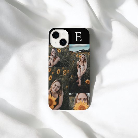 Foto Elegant Monogram Zwart iPhone Hoesje