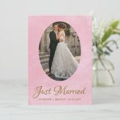 Foto Elegant net getrouwd bruiloft aankondiging (Staand voorkant)