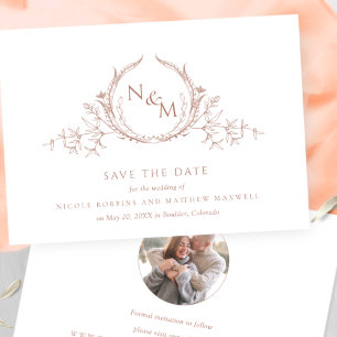 Foto: Elegant Peach Monogram Wedding Save The Date