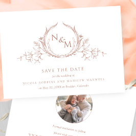 Foto: Elegant Peach Monogram Wedding Save The Date