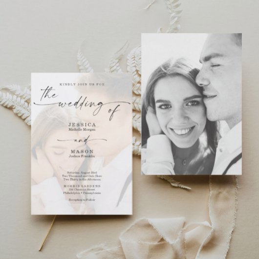 Foto Elegant Photo Wedding Invitation Kaart
