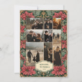 Foto Elegant Poinsettia Kerstmis Feestdagenkaart (Voorkant)