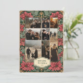 Foto Elegant Poinsettia Kerstmis Feestdagenkaart (Staand voorkant)