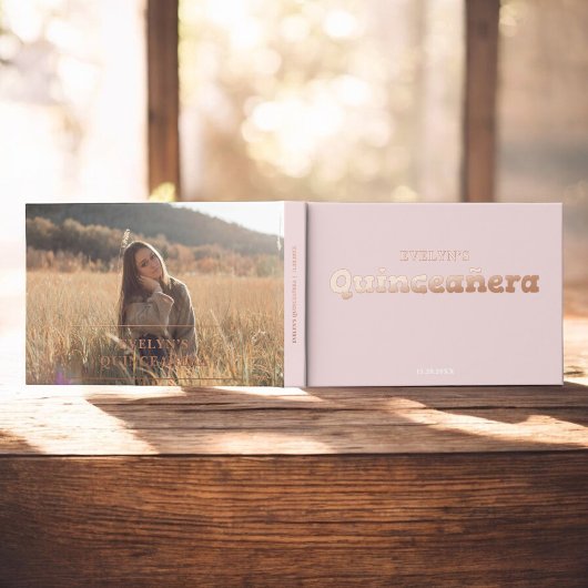 Foto Elegant Roze Verjaardag Quinceanera Gastenboek