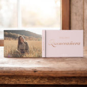 Foto Elegant Roze Verjaardag Quinceanera Gastenboek