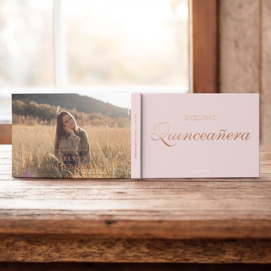 Foto Elegant Roze Verjaardag Quinceanera Gastenboek