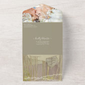 Foto Elegant Rustic Forest Grove Mason Jar All In One Uitnodiging (Buitenkant)