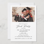 Foto Elegant Schrifttype Promotiefeest Kaart (Achterkant)