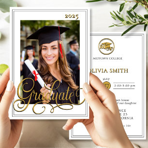 Foto Elegant Script Afstuderen Open Huis Kaart