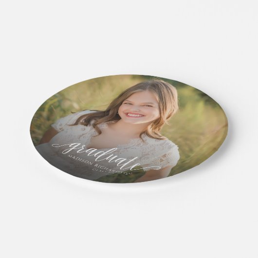 Foto Elegant Script Afstuderen Papieren Bordje (Gekanteld)