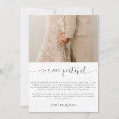 Foto Elegant Script Bedankkaart (Achterkant)