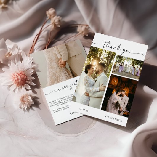 Foto Elegant Script Bedankkaart