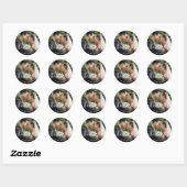 Foto Elegant Script Bedankt Ronde Sticker (Vel)