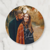 Foto Elegant Script Boho Wedding Bedankjes Labels (Achterkant)