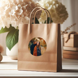 Foto Elegant Script Boho Wedding Ronde Sticker