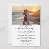 Foto Elegant Script Bruiloft Kaart (Voorkant)