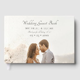 Foto Elegant Script Dusty Pink Wedding Gastenboek