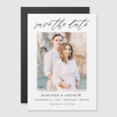 Foto Elegant Script Magnetische Uitnodiging (Voorkant / Achterkant)