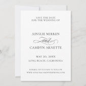 Foto Elegant Script Save The Date (Achterkant)