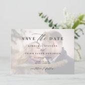 Foto elegant script simpel modern bruiloft save the date (Staand voorkant)