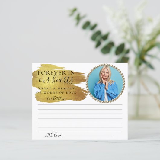 Foto Elegant Share a Memory Funeral Kaart (Staand voorkant)